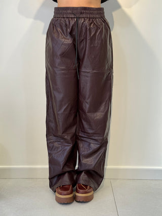 Pantalone ecopelle BURGUNDY