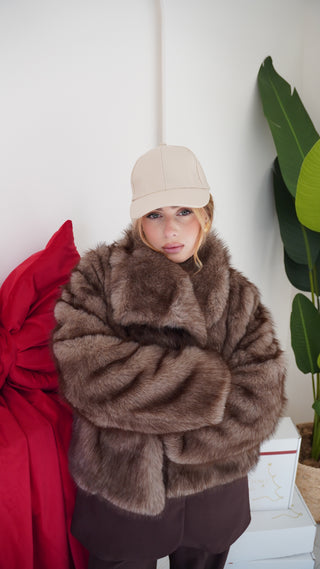 Berretto CREAM ecopelle