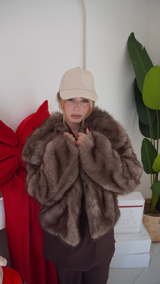 Berretto CREAM ecopelle