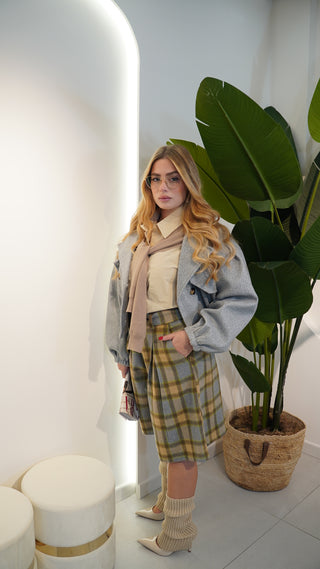 Cappotto LIAM CROP grigio