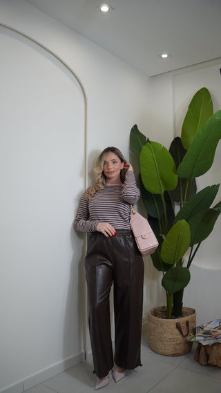 Pantalone KENNEDY ecopelle brown