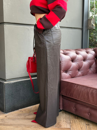 Pantalone ecopelle KOYN brown