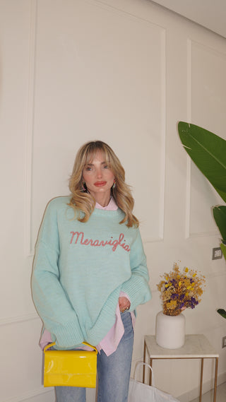 Pullover Cozy MERAVIGLIA verde acqua