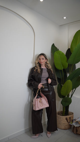 Pantalone KENNEDY ecopelle brown