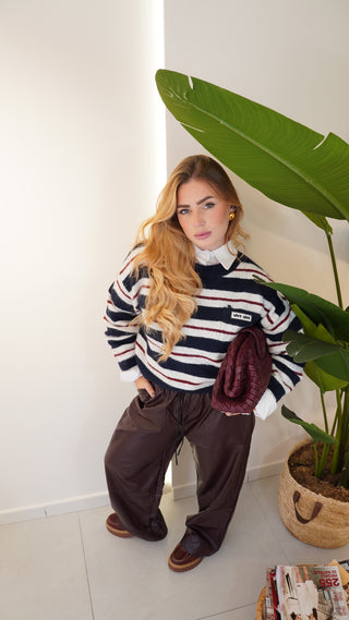 Pantalone ecopelle BURGUNDY