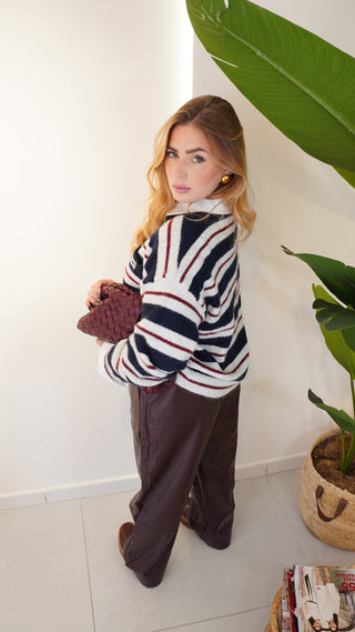 Pantalone ecopelle BURGUNDY