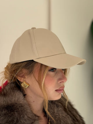 Berretto CREAM ecopelle