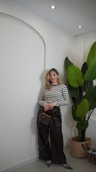 Pantalone KENNEDY ecopelle brown