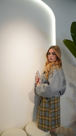 Cappotto LIAM CROP grigio