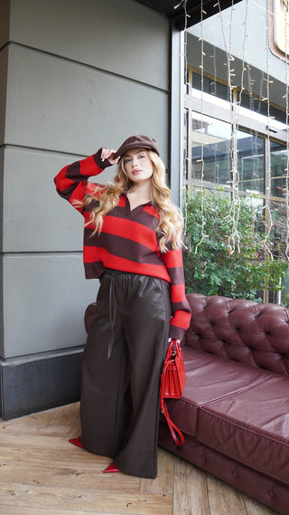 Pantalone ecopelle KOYN brown