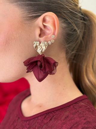 Orecchino HEART bordeaux