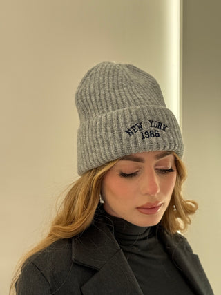 Berretto in lana NEW YORK grigio