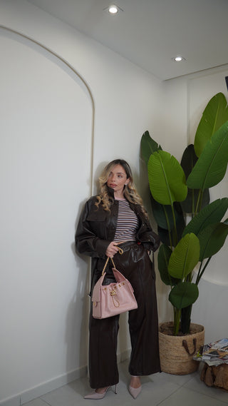 Pantalone KENNEDY ecopelle brown