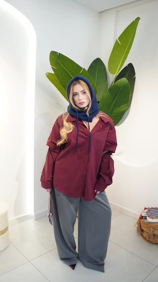 Camicia MINIMAL bordeaux