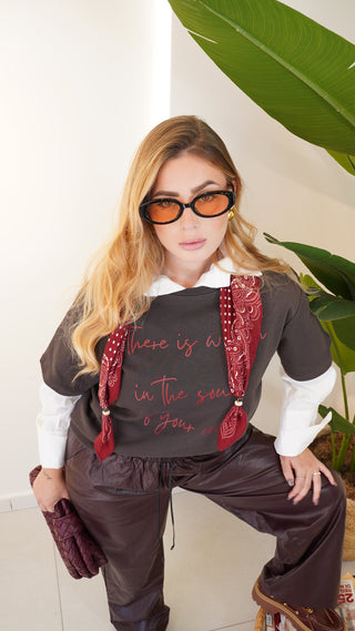 Pantalone ecopelle BURGUNDY