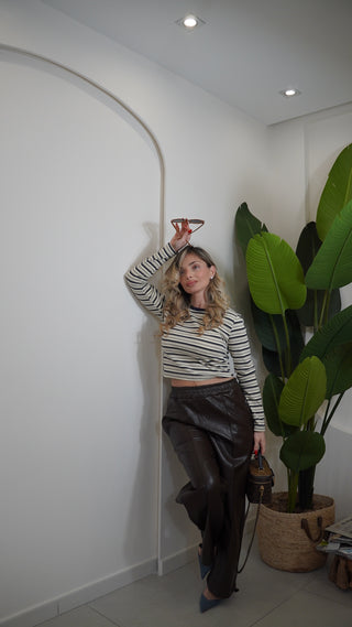 Pantalone KENNEDY ecopelle brown