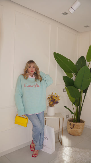 Pullover Cozy MERAVIGLIA verde acqua