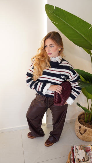 Pantalone ecopelle BURGUNDY