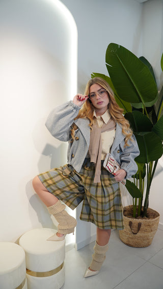 Cappotto LIAM CROP grigio