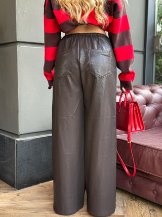 Pantalone ecopelle KOYN brown