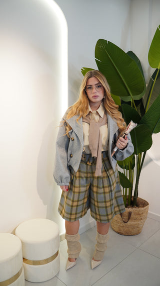 Cappotto LIAM CROP grigio